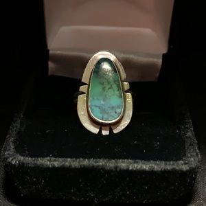 Turquoise and sterling ring